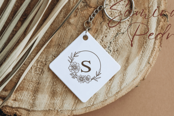 Monogram Flowers Font PNG with transparent background - Preview 2