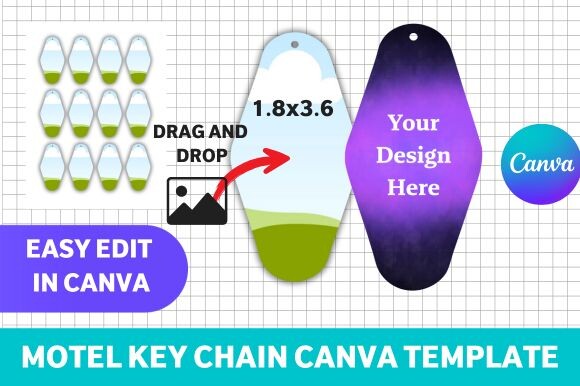 Motel Keychain Canva Template