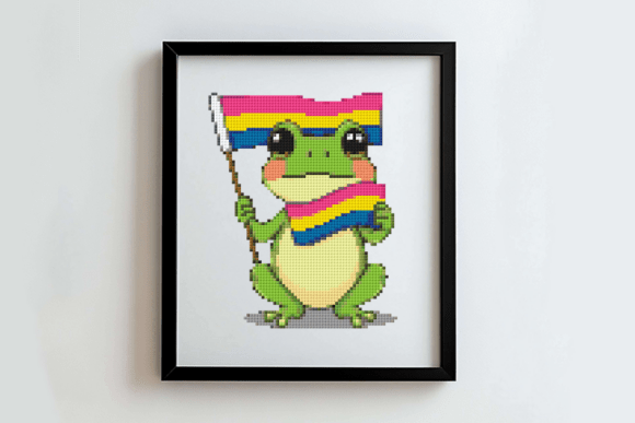 Pansexual Frog Cross Stitch Pattern