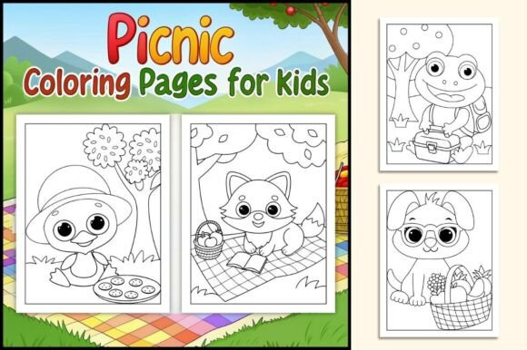 Picnic Coloring Pages for Kids