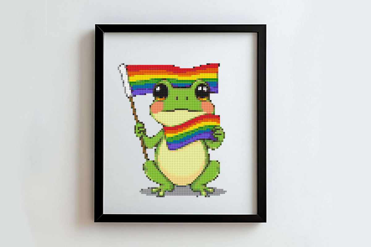 Pride Frog CRoss Stitch
