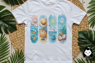 Summer Coastal Brushstrokes Clipart Graphic by Cat Lady · Creative Fabrica