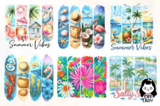 Summer Coastal Brushstrokes Clipart Graphic by Cat Lady · Creative Fabrica