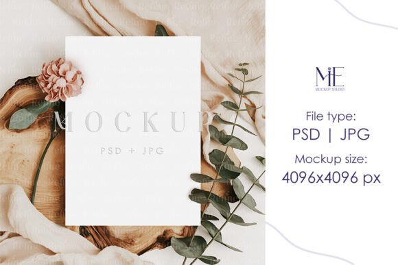 5x7 Invitation Mockup Boho Greeting Card