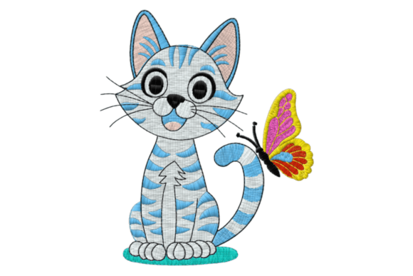 Beautiful Cat with Butterfly