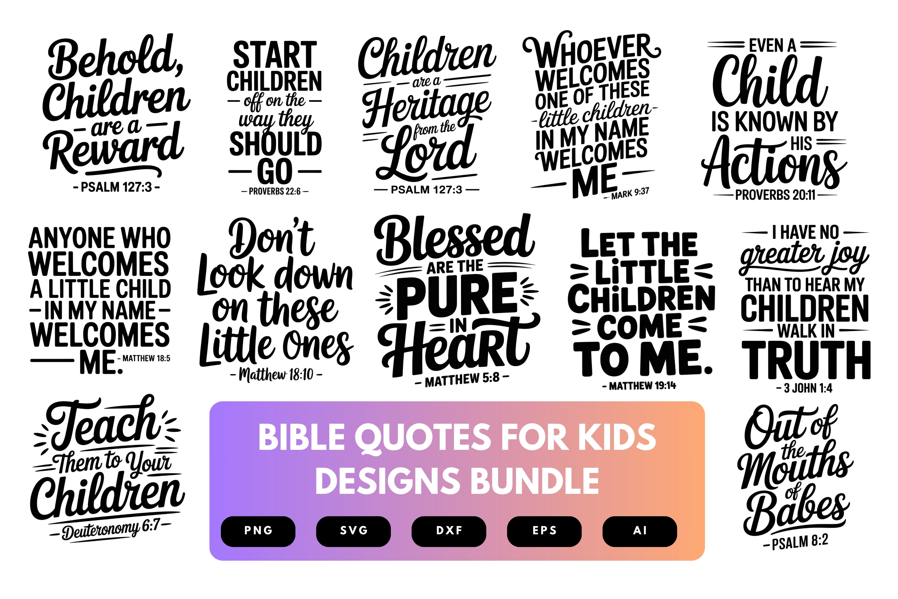 Bible Verse SVG Bundle for Kids