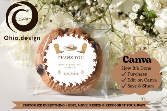 Cowboy 1st Birthday Sticker Canva