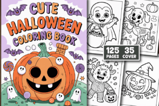 Cute Halloween Coloring Book for Kids Graphic by Design Art · Creative ...
