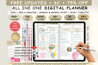 Digital Planner Blue 2025 2026 2027 & Undated Graphic by Plamarplanners ...
