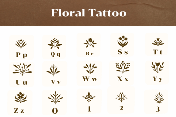 Floral Tattoo Font - Preview 2