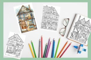 House Cross Section Coloring Book Graphic by WaterColorArch · Creative ...