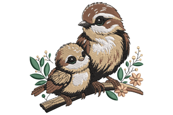 Mother and Baby Birds