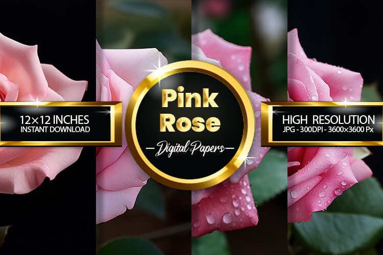 Pink Rose Digital Papers Graphic by Hurairagraphics · Creative Fabrica