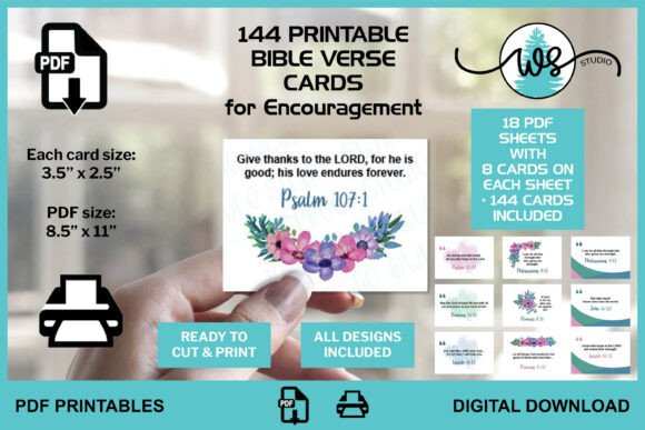 Printable Encouragement Bible Cards PDF