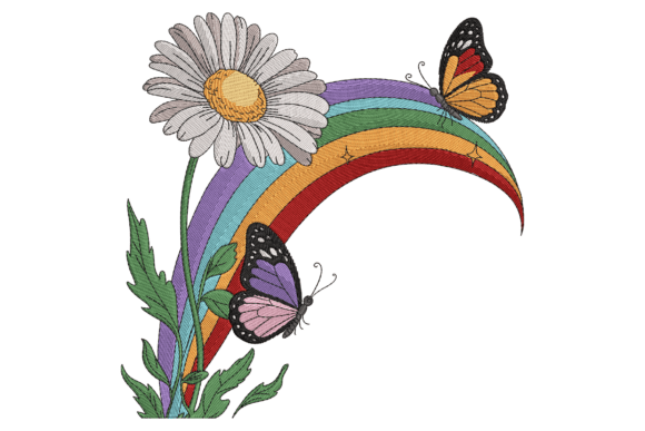 Rainbow Daisy Butterfly
