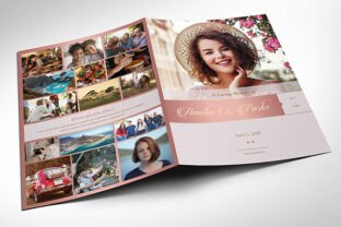 Rose Gold Program Remember Rose Gold Funeral Program V2 Graphic by Godserv Designs ...