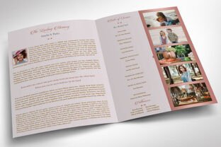 Rose Gold Program Remember Rose Gold Funeral Program V2 Graphic by Godserv Designs ...
