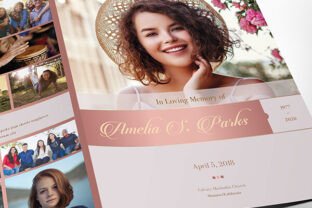 Rose Gold Program Remember Rose Gold Funeral Program V2 Graphic by Godserv Designs ...