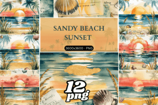 Sandy Beach Sunset Junk Journal Graphic by DigiArt · Creative Fabrica
