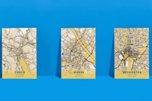 Map Style Graphics Yellow City Map Style Graphic by tienstencil · Creative Fabrica