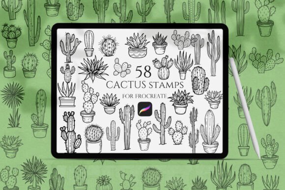 Cactuses Procreate Stamps Bundle
