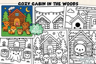 Cozy Cabin in the Woods Coloring Page Graphic by lunalacelaserds ...