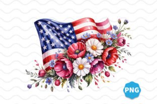 Floral American Flag PNG 4th of July PNG Graphic by SADY DESIGN ...