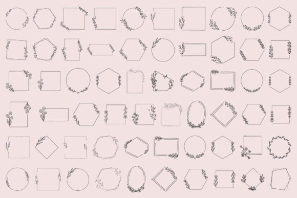 Floral Geometric Frame Clipart