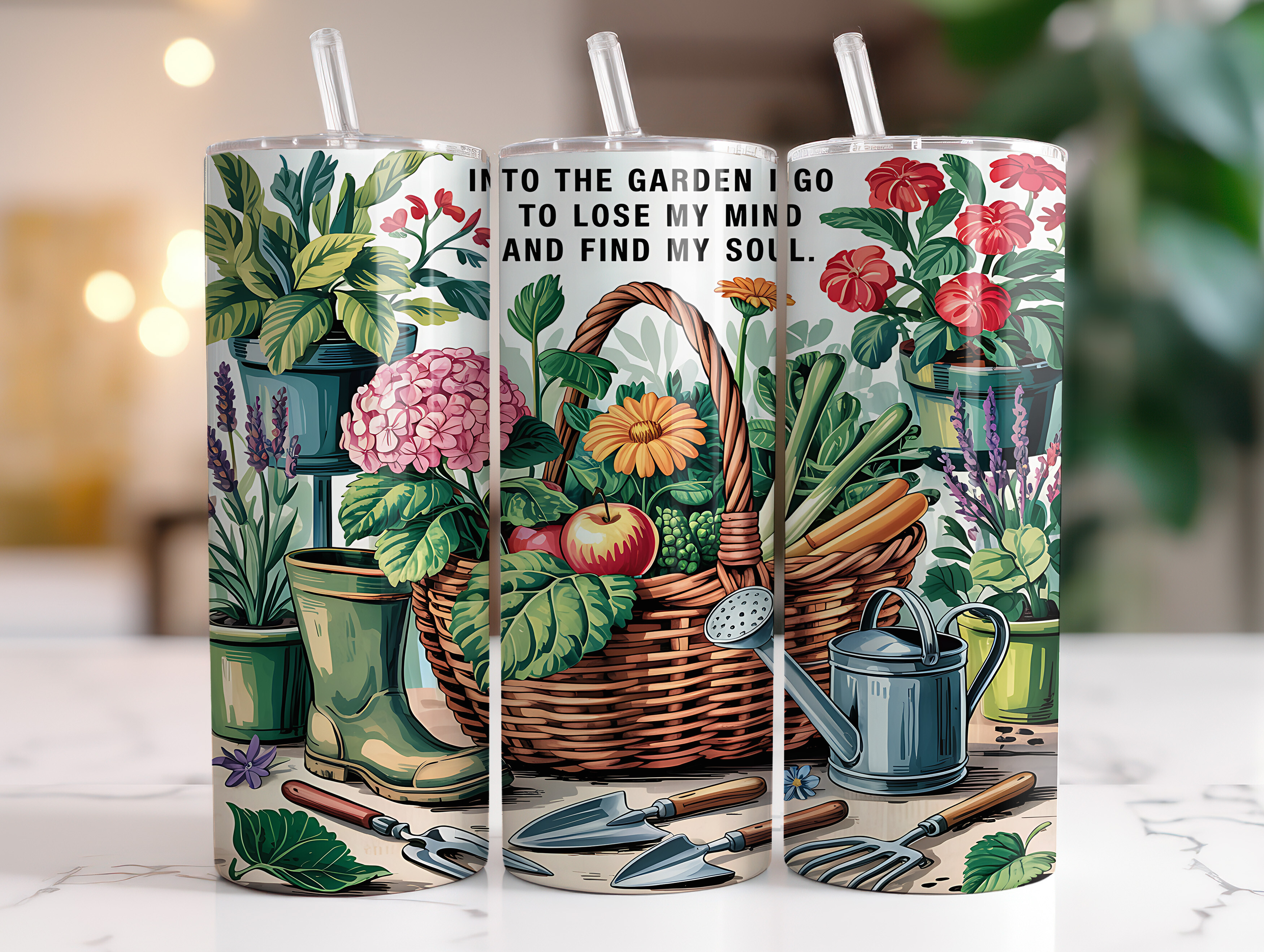 Gardening 20 Oz Skinny Tumbler Wrap PNG Graphic by RahatKDP · Creative ...