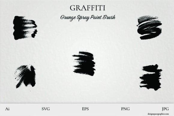 Grunge Spray Paint Brush Strokes Vector Gráfico Artesanato Por designspacegraphics