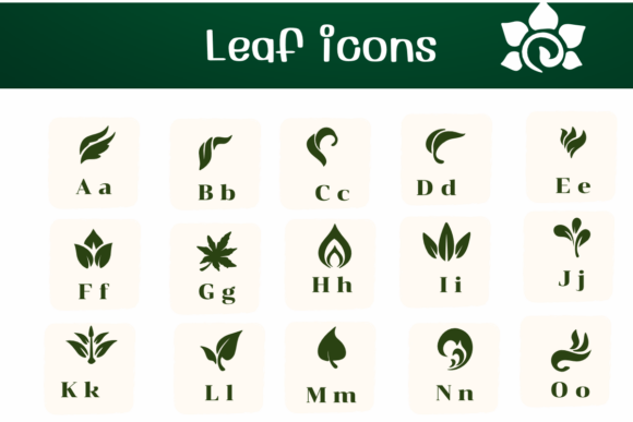 Leaf Icon Font PNG with transparent background - Preview 1