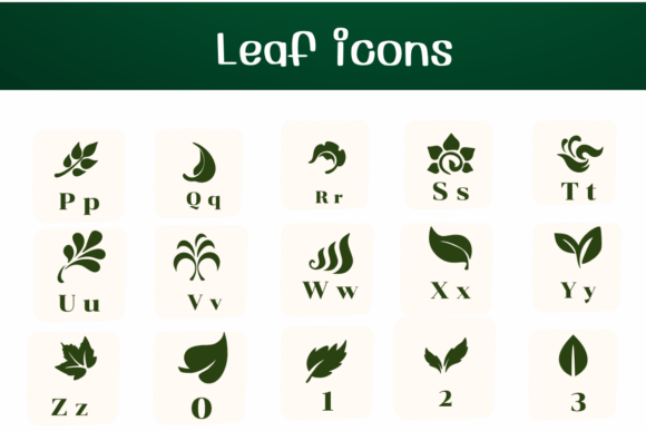 Leaf Icon Font PNG with transparent background - Preview 2