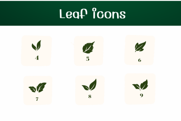 Leaf Icon Font PNG with transparent background - Preview 3