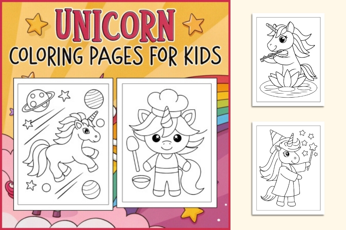 Magical Unicorn Coloring Pages for Kids