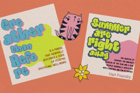 Party Pop Font PNG with transparent background - Preview 4