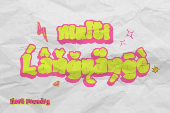 Party Pop Font PNG with transparent background - Preview 5