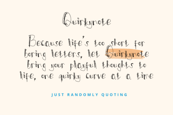 Quirkynote Font PNG with transparent background - Preview 1