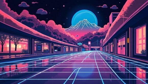Retro 80s Japan with Neon and Holograms