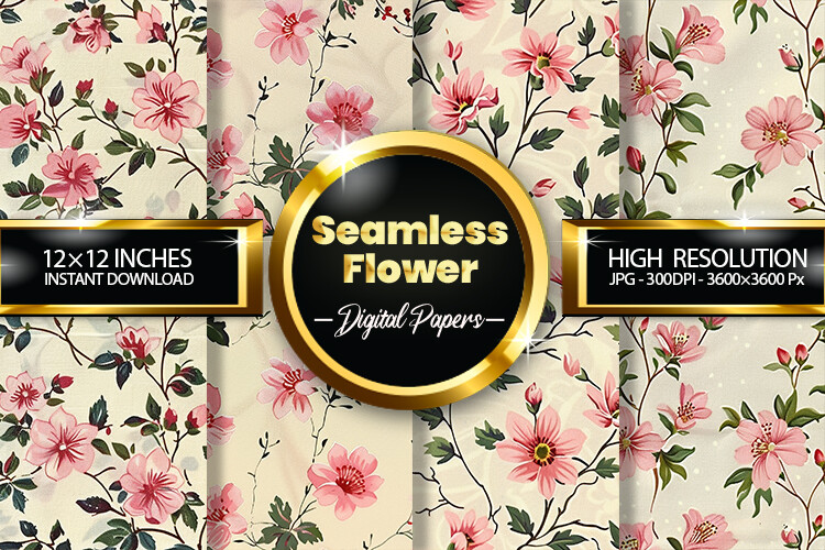 Seamless Flower Digital Papers Graphic by Hurairagraphics · Creative ...