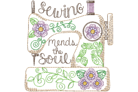 Sewing Mends the Soul Embroidery Design