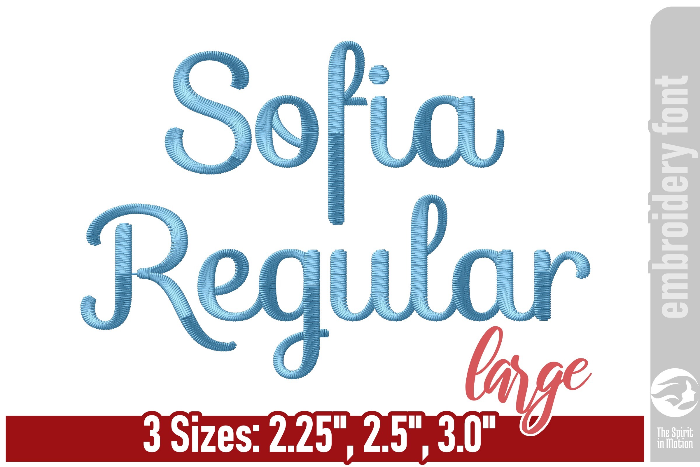 Sofia Regular Embroidery Font - Large