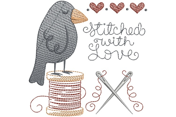 Stitched with Love Crow