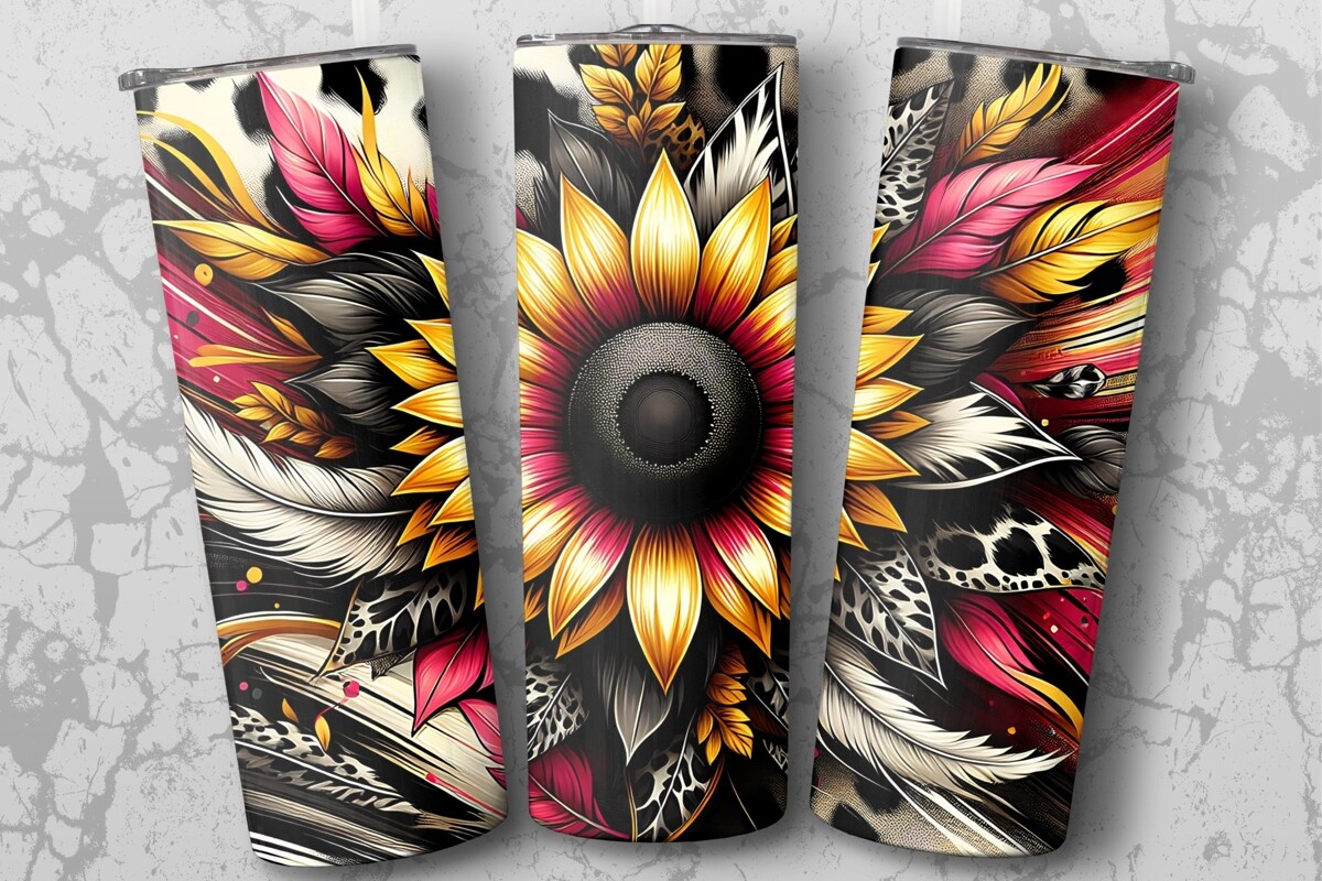 Sunflower 20oz Tumbler Wrap Graphic by aarcee0027 · Creative Fabrica