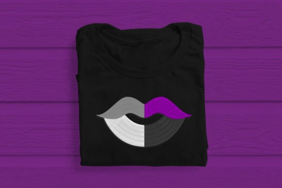 4-Color Striped Flag Lips Embroidery