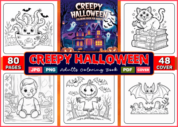 Adults Creepy Halloween Coloring Pages