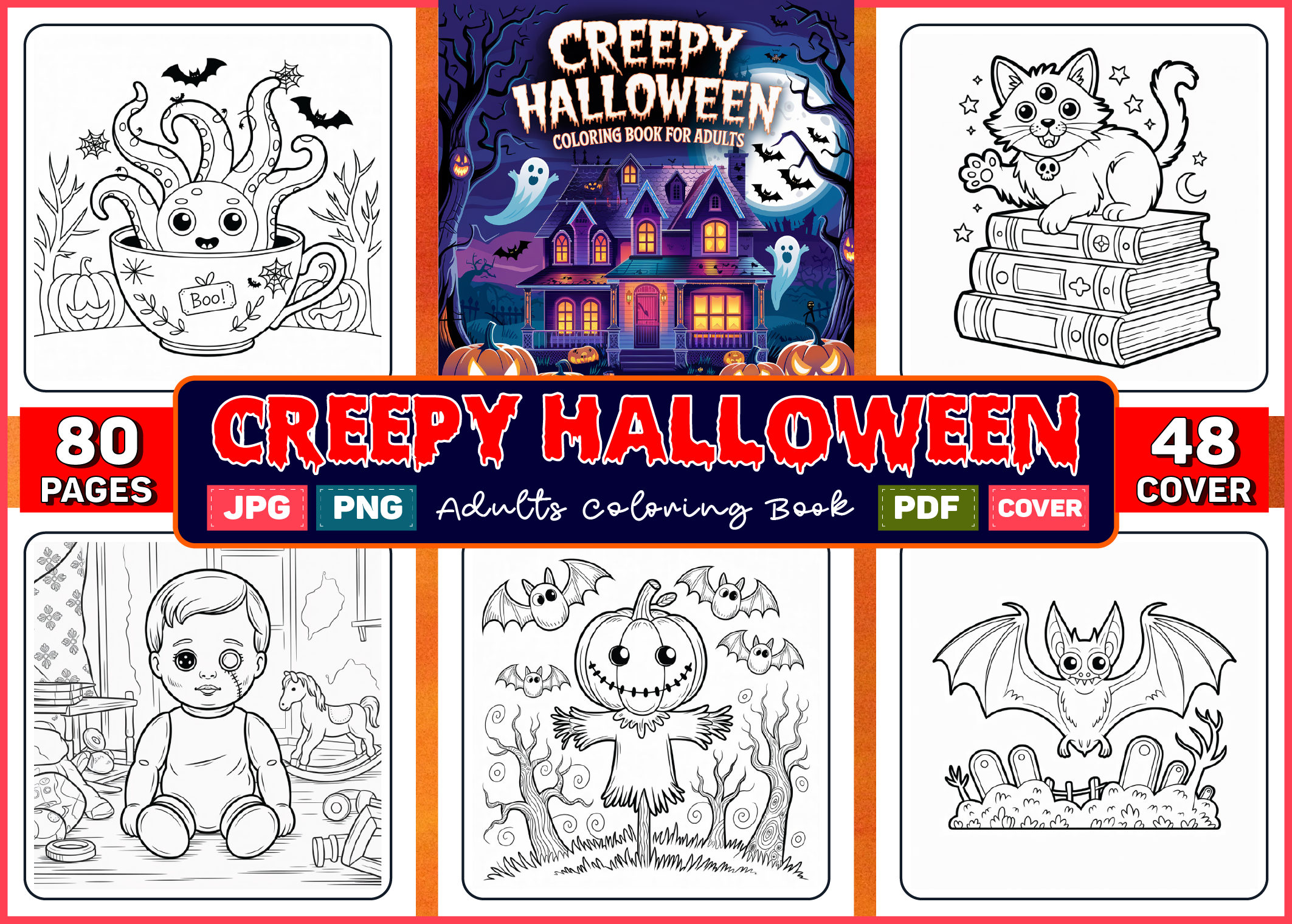 Adults Creepy Halloween Coloring Pages