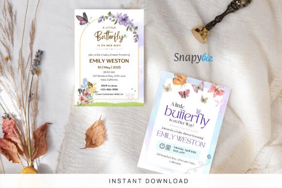 Butterfly Baby Shower Invitation Card