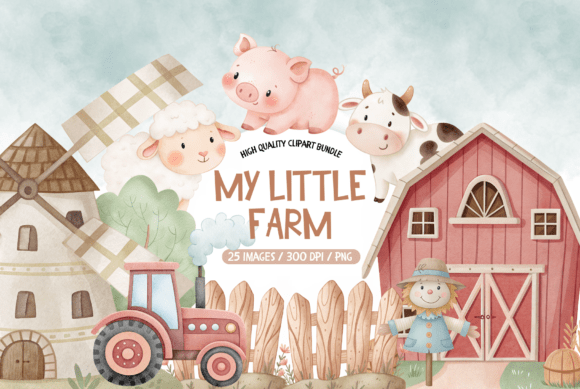 Clipart Baby Farm Animal, Farm Life Graphic Illustrations By TatiMockups