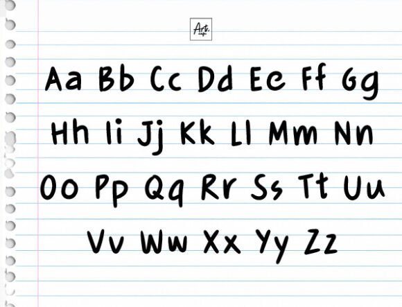Easy Handwriting Font PNG with transparent background - Preview 1