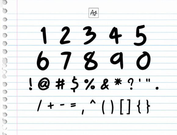 Easy Handwriting Font PNG with transparent background - Preview 2
